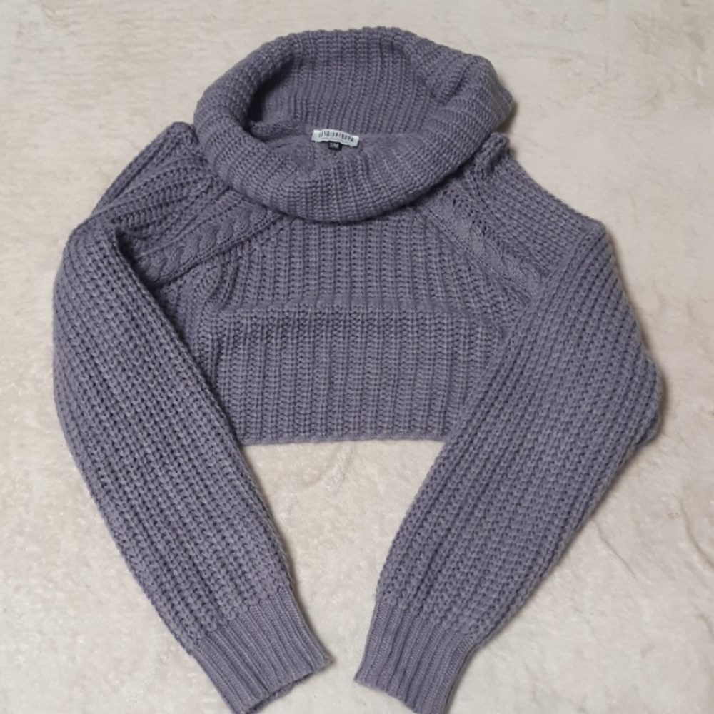 Fashion Nova purple cropped sweater